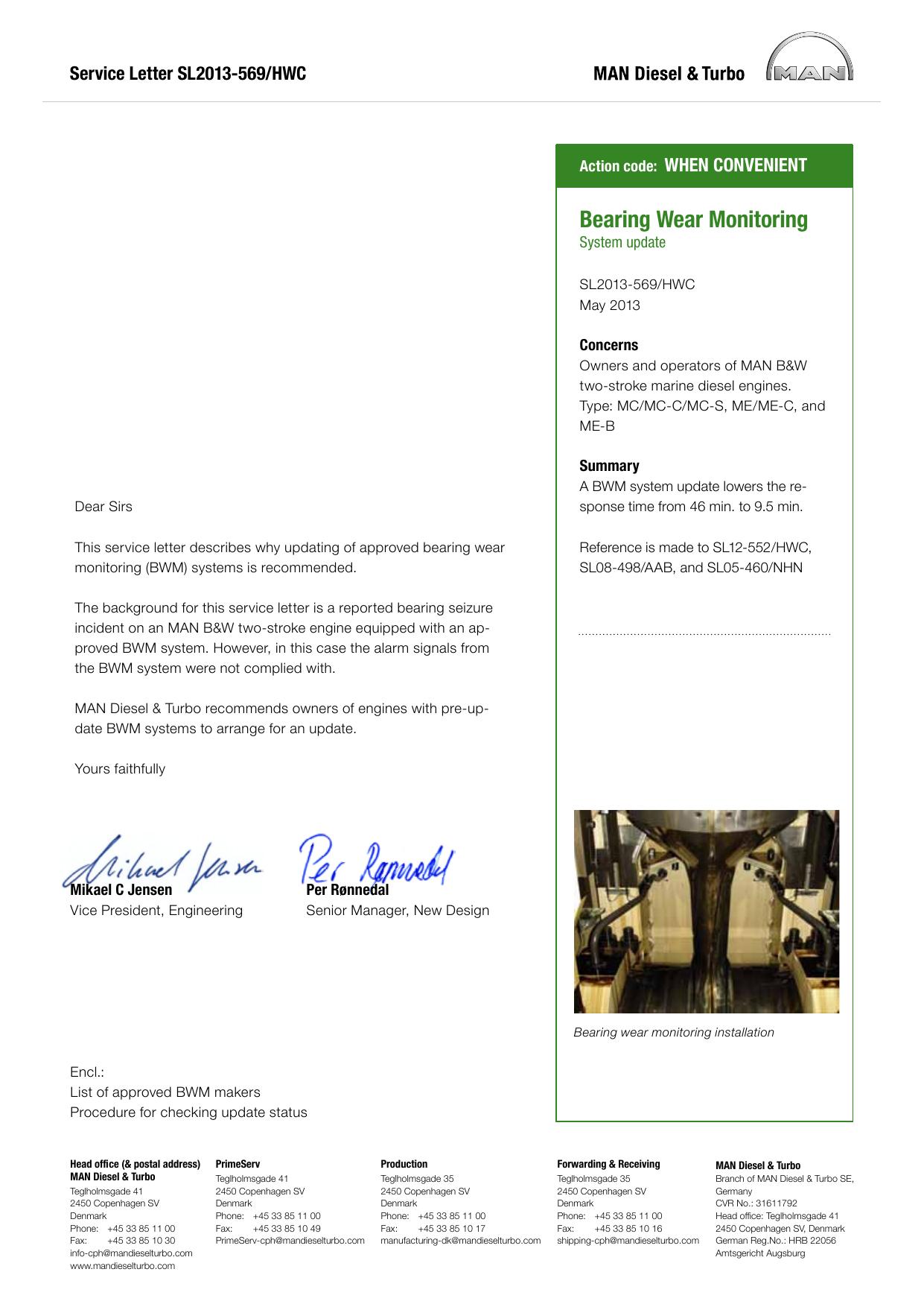 SL2013-569 Bearing Wear Monitoring by MAN Diesel && Turbo