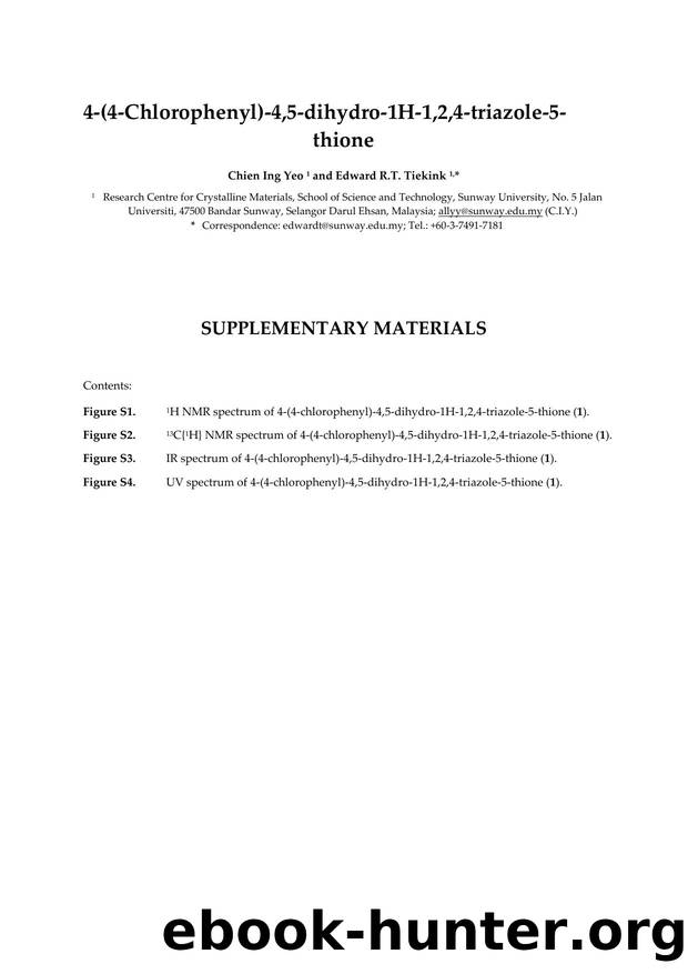 SM by Prof. Edward Tiekink