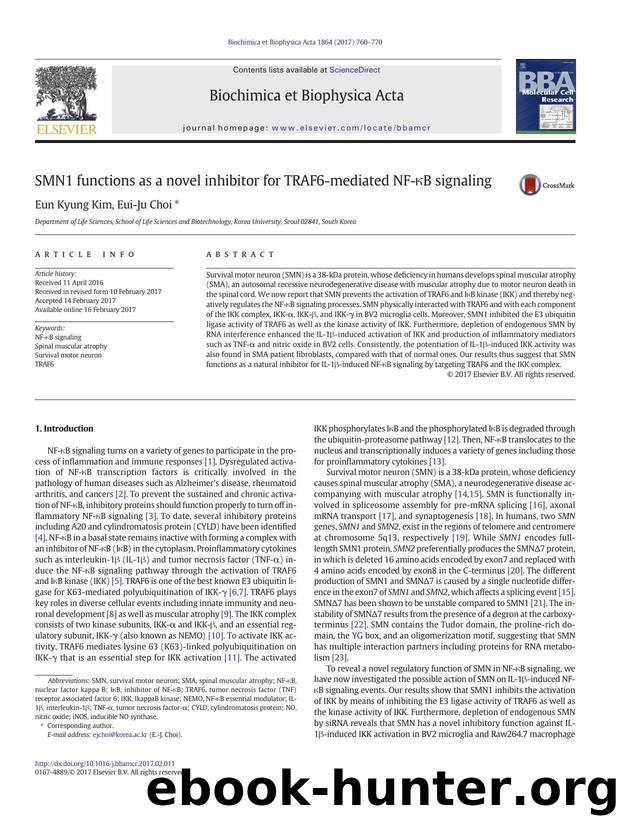 SMN1 functions as a novel inhibitor for TRAF6-mediated NF-ÎºB signaling by Eun Kyung Kim & Eui-Ju Choi