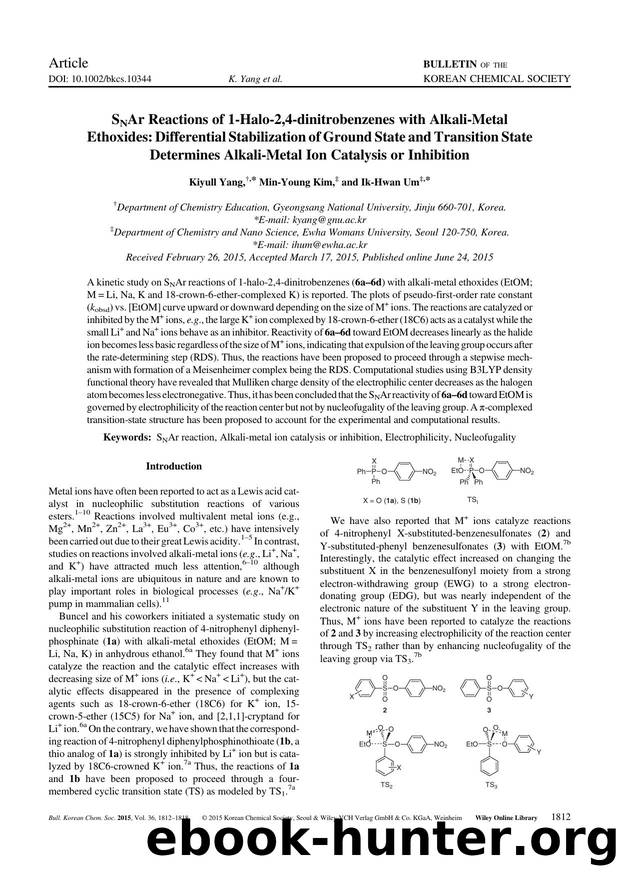 SNAr Reactions of 1-Halo-2,4-dinitrobenzenes with Alkali-Metal Ethoxides: Differential Stabilization of Ground State and Transition State Determines Alkali-Metal Ion Catalysis or Inhibition by Unknown