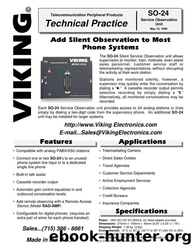 SO-24 Technical Practice by Viking Eletronics Inc