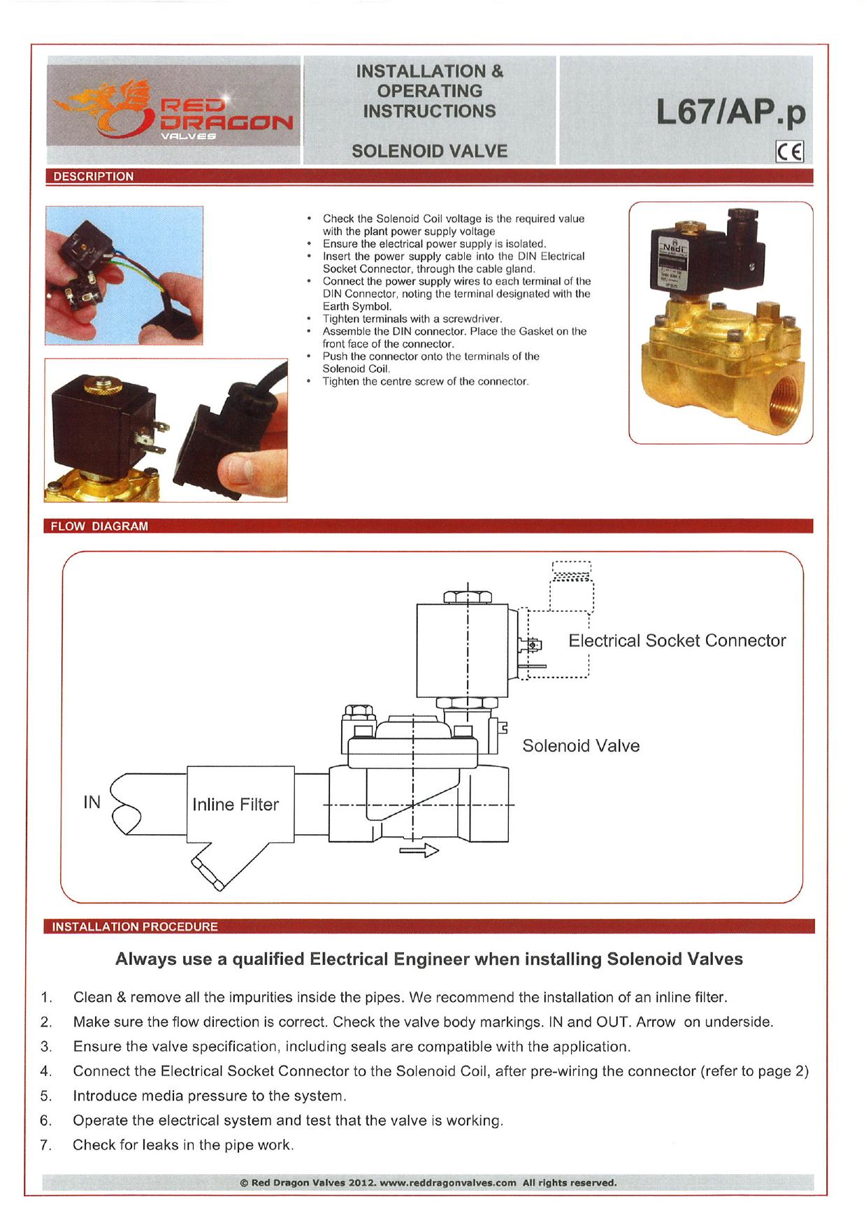 SOLENOID VALVE RED DRAGON by Unknown