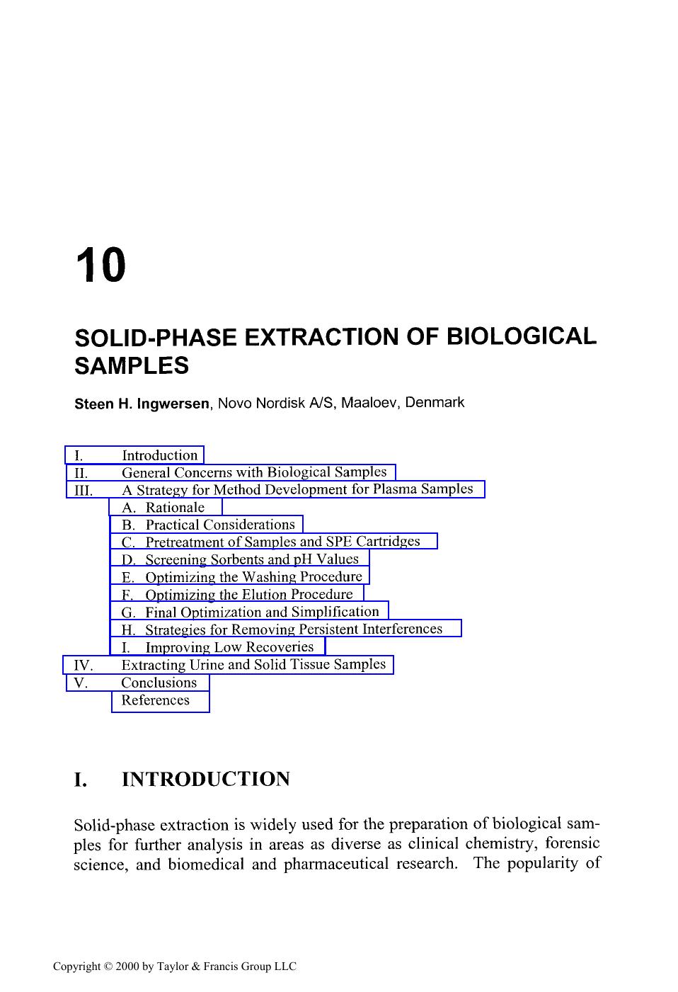 SOLID-PHASE EXTRACTION Principles, Techniques, and Applications by Steen H. Ingwersen