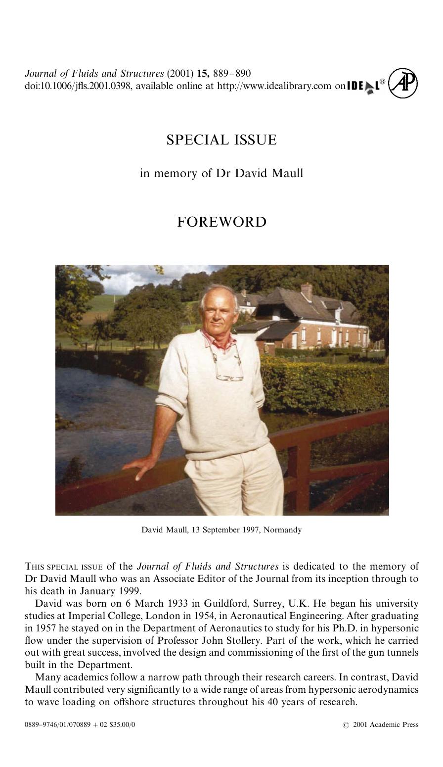 SPECIAL ISSUE: FOREWORD by Unknown