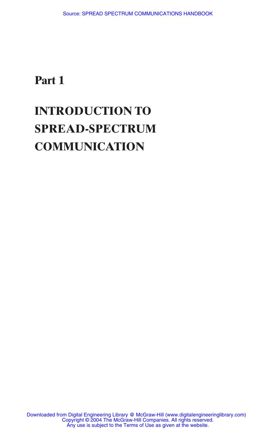 SPREAD SPECTRUM COMMUNICATIONS HANDBOOK by Unknown