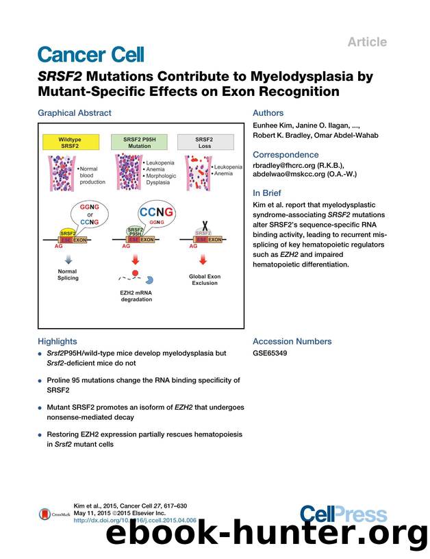 SRSF2 Mutations Contribute to Myelodysplasia by Mutant-Specific Effects on Exon Recognition by unknow