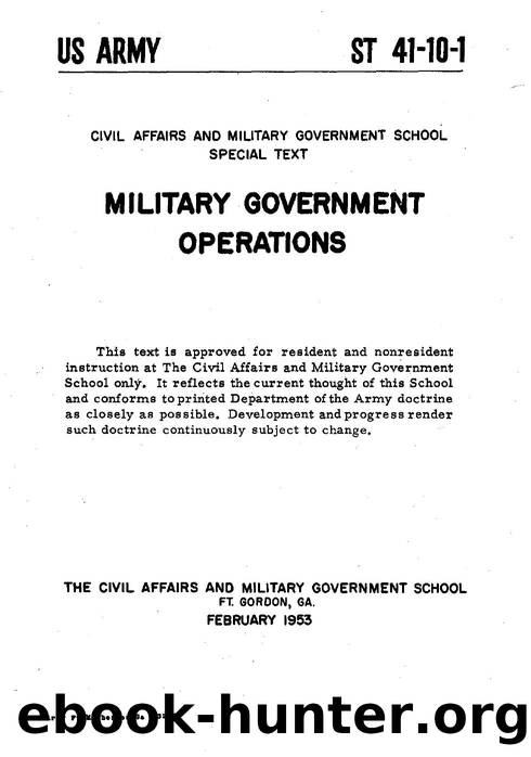 ST 41-10-1 Military Government Operations by Unknown
