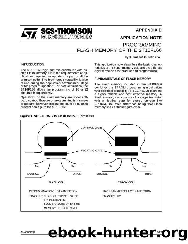 ST10 - PROGRAMMING FLASH MEMORY OF THE ST10F166 by SGS-THOMSON Microelectronics
