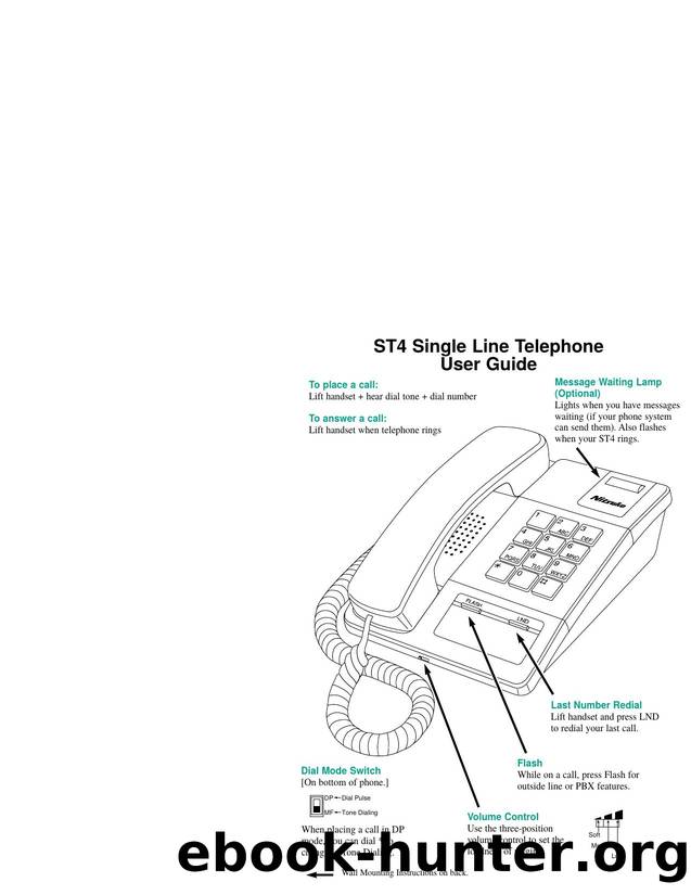 ST4 Single Line Telephone User Guide by Unknown