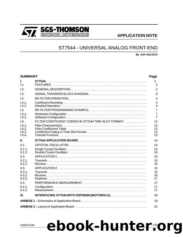 ST7544-UNIVERSAL ANALOG FRONT-END by SGS-THOMSON Microelectronics