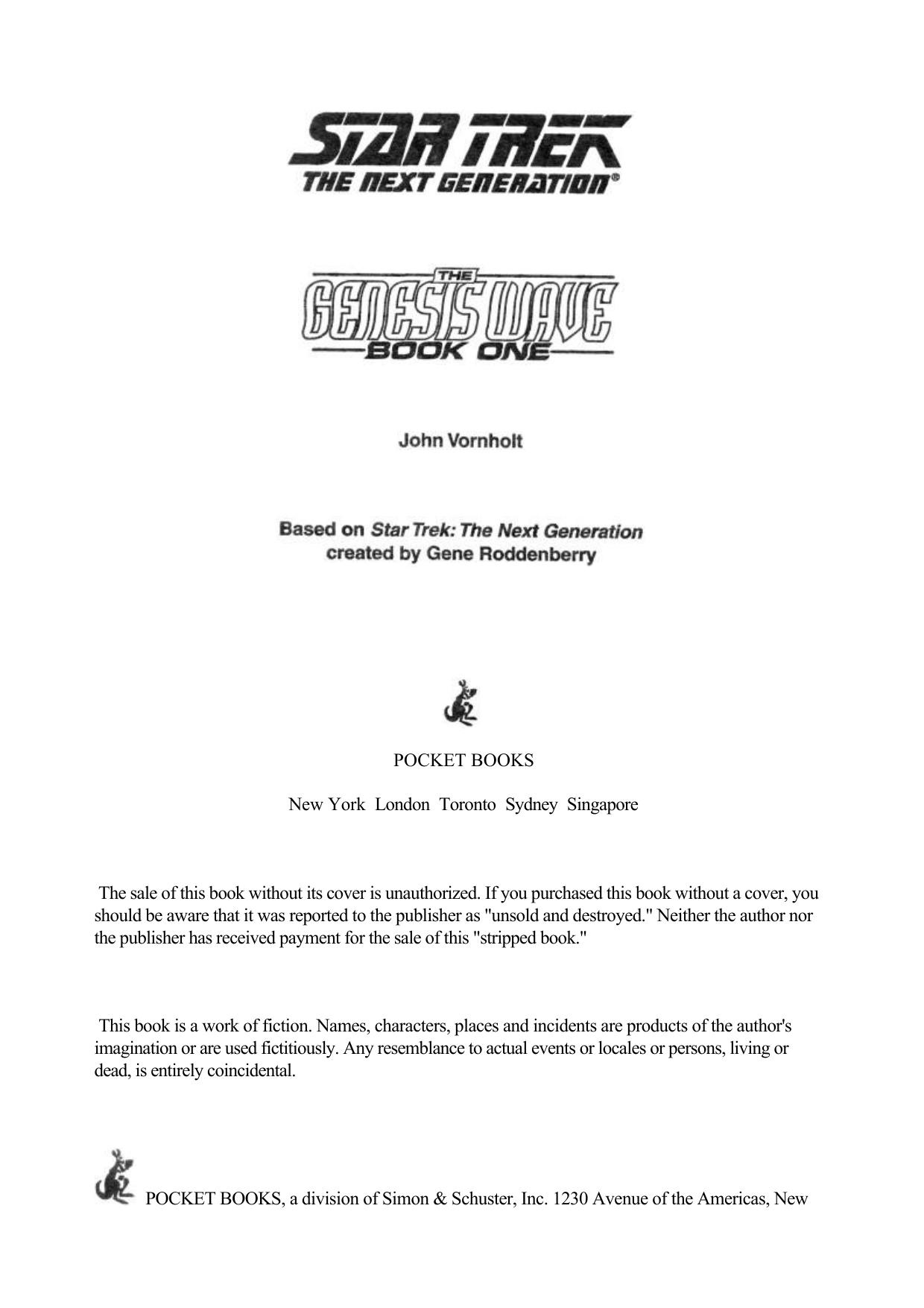 STAR TREK - TNG - The Genesis Wave, Book 1 by Genesis Wave