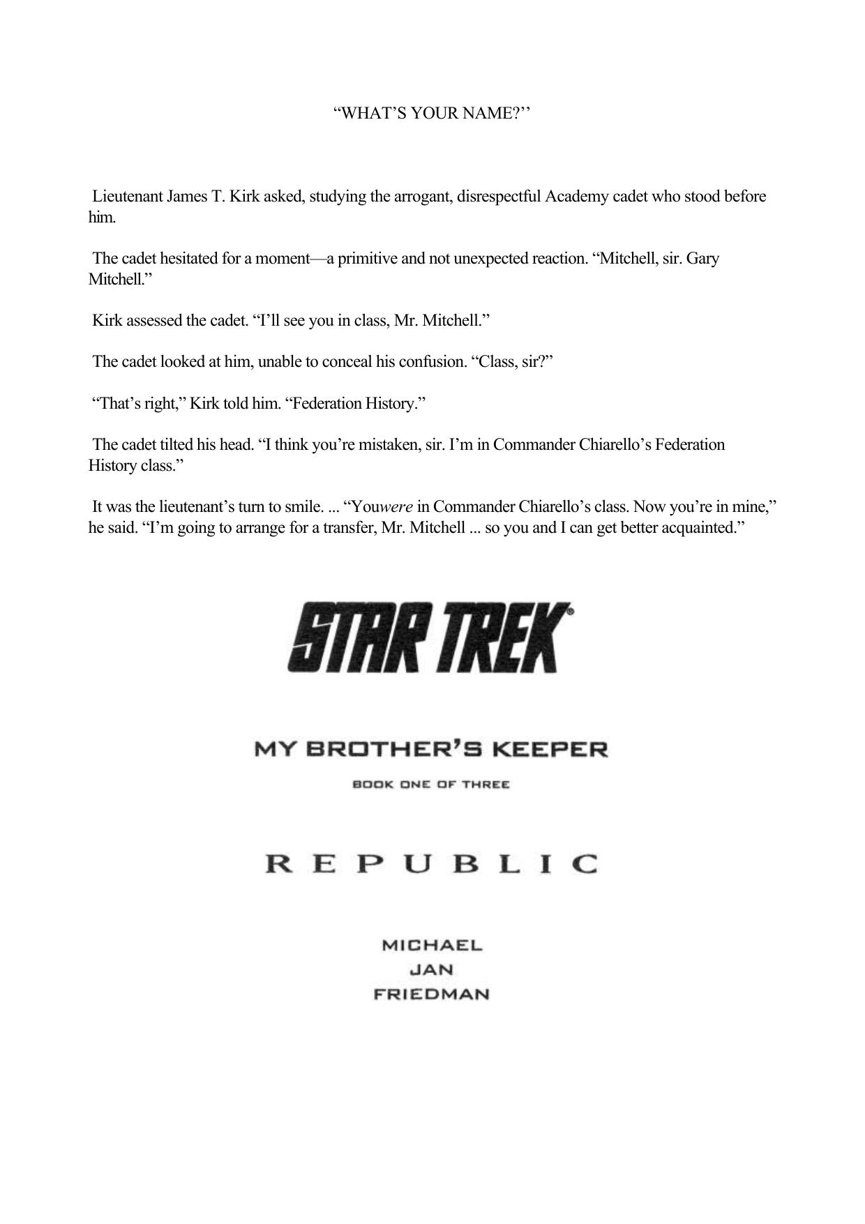 STAR TREK - TOS - 085 - My Brother's Keeper, Book One by Republic