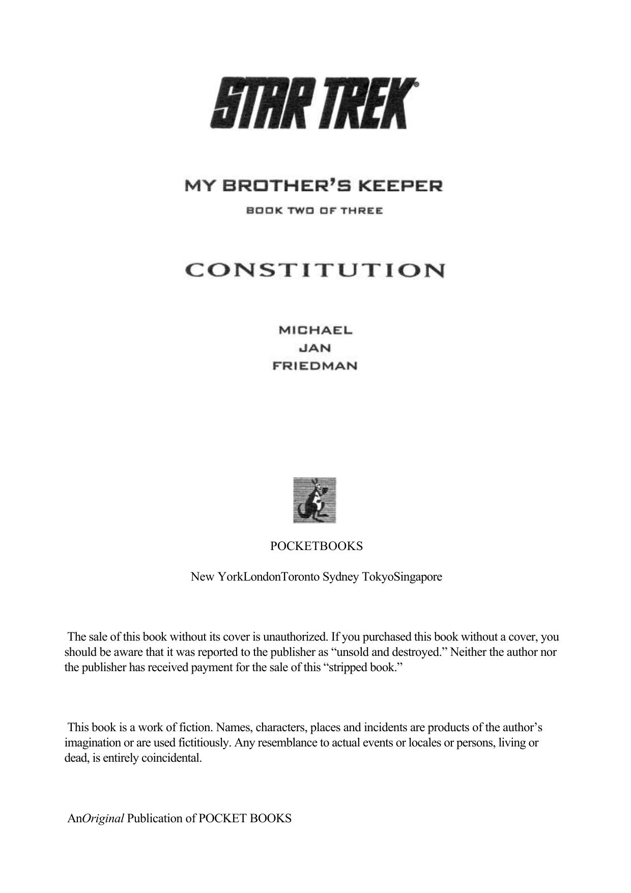 STAR TREK - TOS - 086 - My Brother's Keeper, Book Two by Constitution