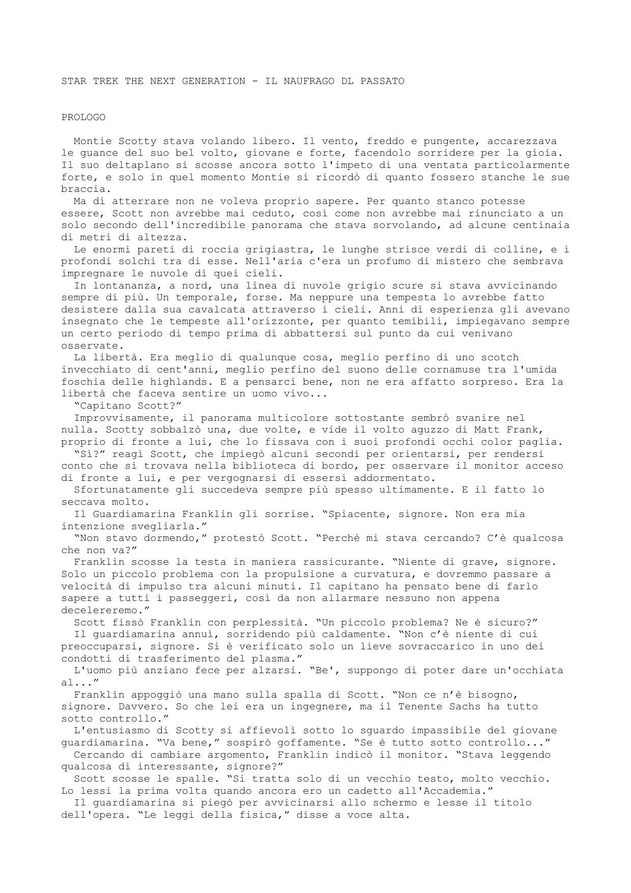 STAR TREK THE NEXT GENERATION - IL NAUFRAGO DL PASSATO by Massimo Vettoretti