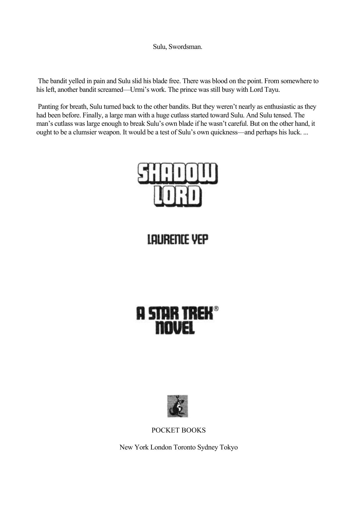 STAR TREK TOS 22 Shadow Lord by Unknown