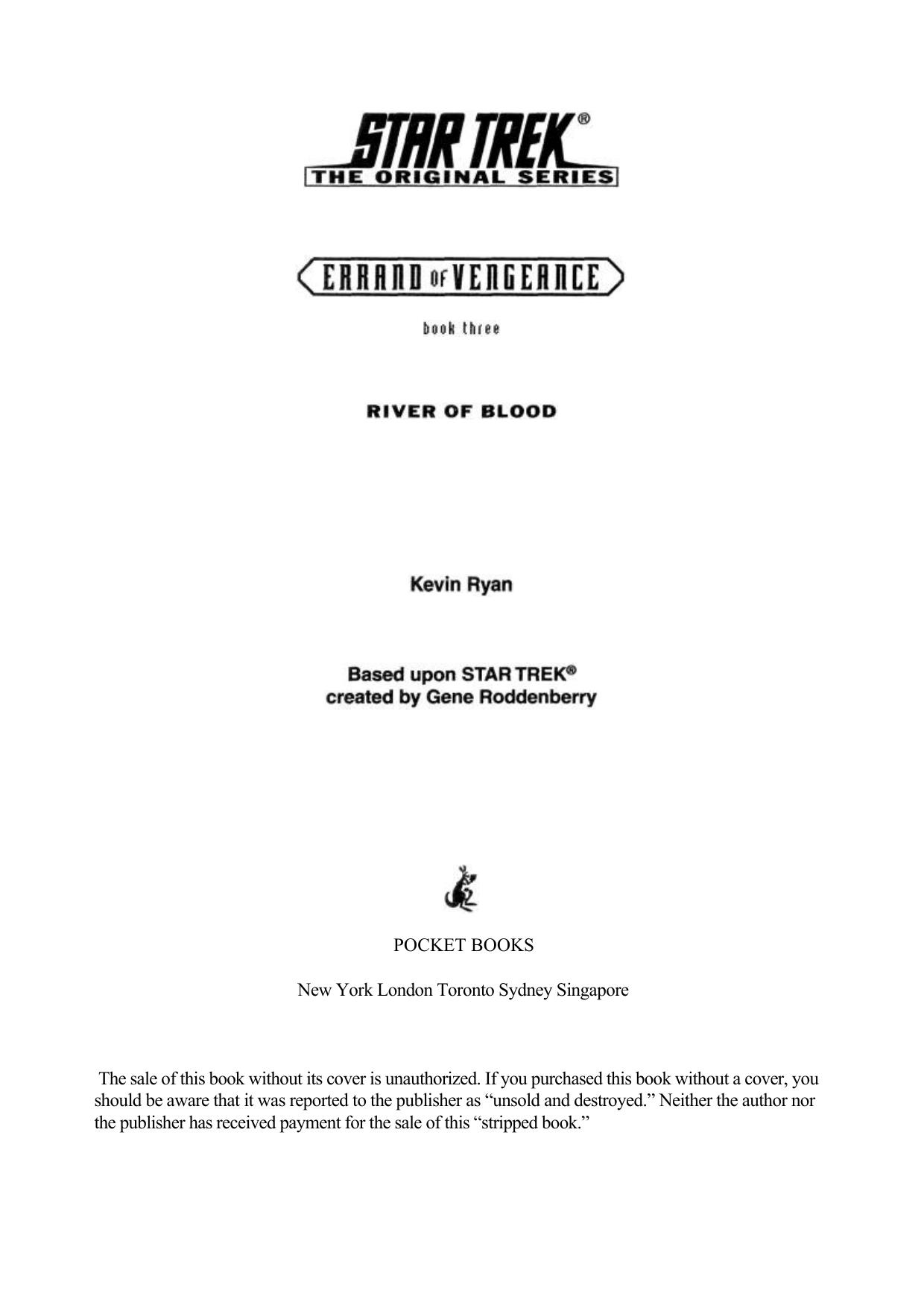 STAR TREK TOS Errand of Vengeance Book 3 River of Blood by Unknown