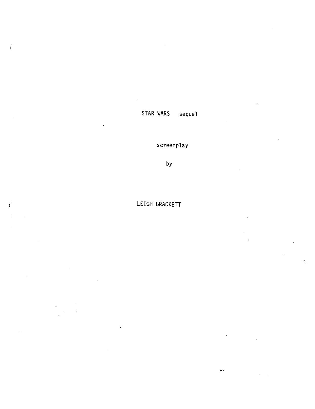 STAR WARS - EP V by THE EMPIRE STRIKES BACK (1980) Leigh Brackett
