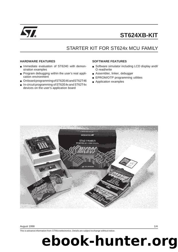 STARTER KIT FOR ST624X MCU FAMILY by STMicroelectronics