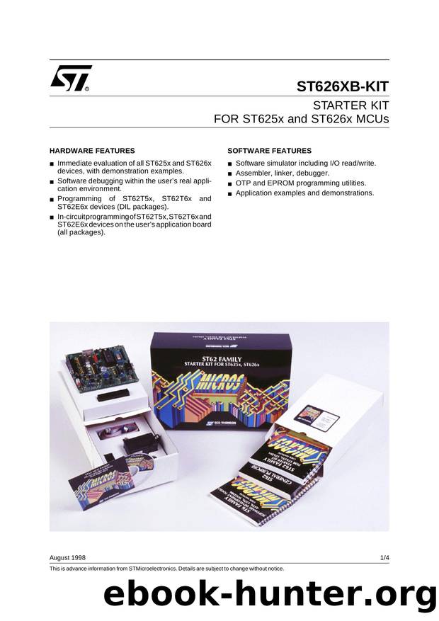 STARTER KIT FOR ST625X AND ST626X MCU FAMILY by STMicroelectronics