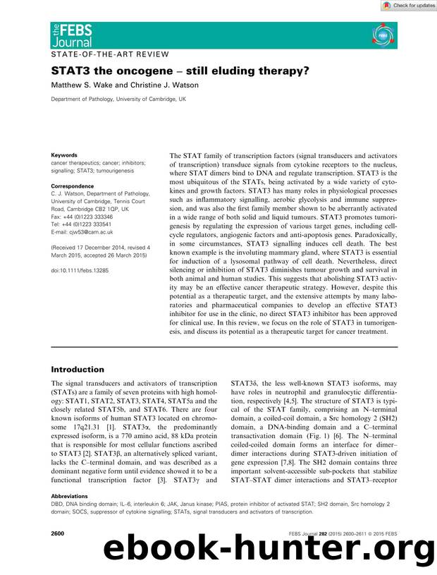 STAT3 the oncogene â still eluding therapy? by Unknown