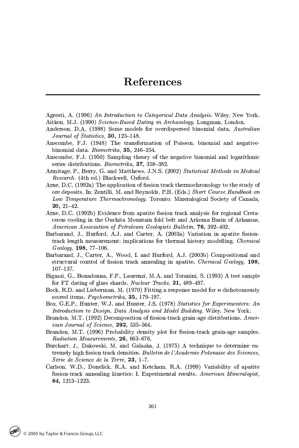 STATISTICS for FISSION TRACK ANALYSIS by Rex F. Galbraith