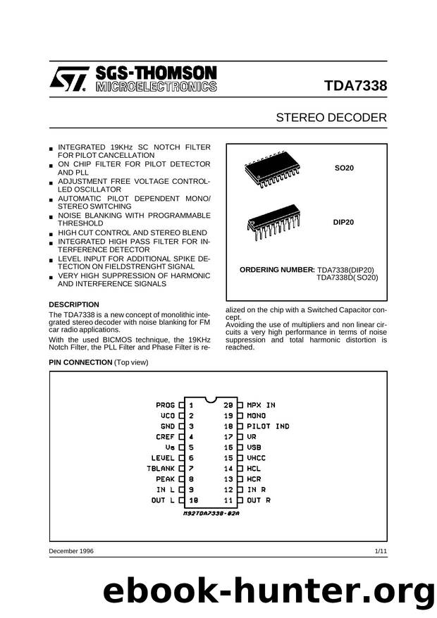 STEREO DECODER by SGS-THOMSON Microelectronics