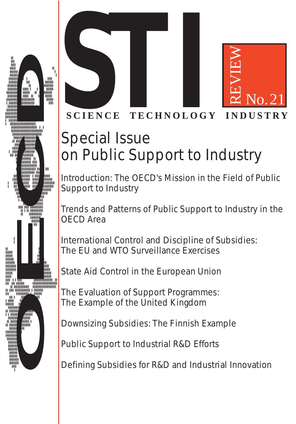 STI Review : No. 21: Special Issue on Public Support to Industry. by OECD