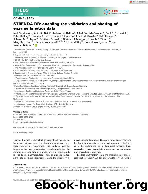 STRENDA DB: enabling the validation and sharing of enzyme kinetics data by Unknown