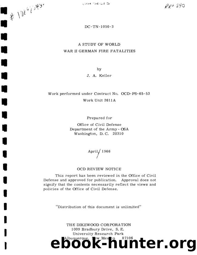STUDY OF WORLD War 2 gterman Fire Fatalities by Unknown