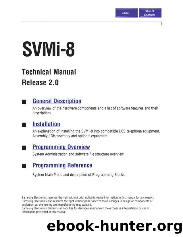 SVMi-8 Technical Manual by Samsung Product Department