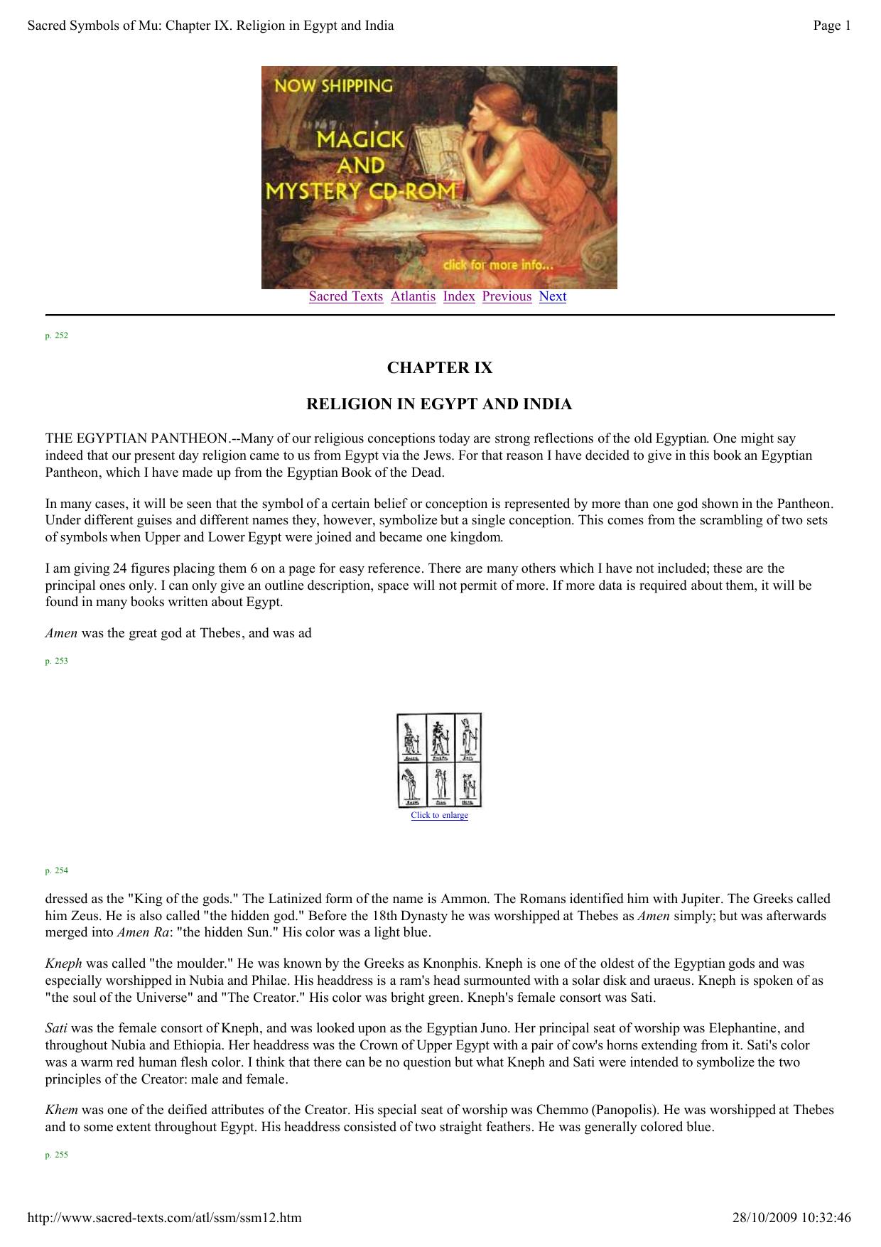 Sacred Symbols of Mu: Chapter IX. Religion in Egypt and India by 4xy