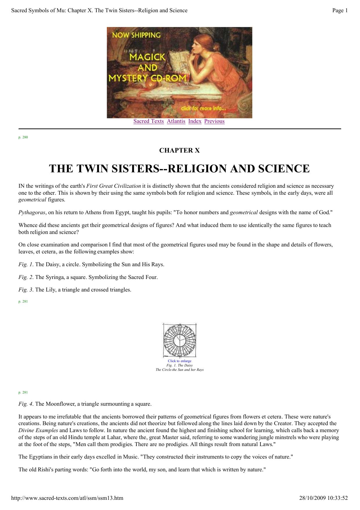 Sacred Symbols of Mu: Chapter X. The Twin Sisters--Religion and Science by 4xy
