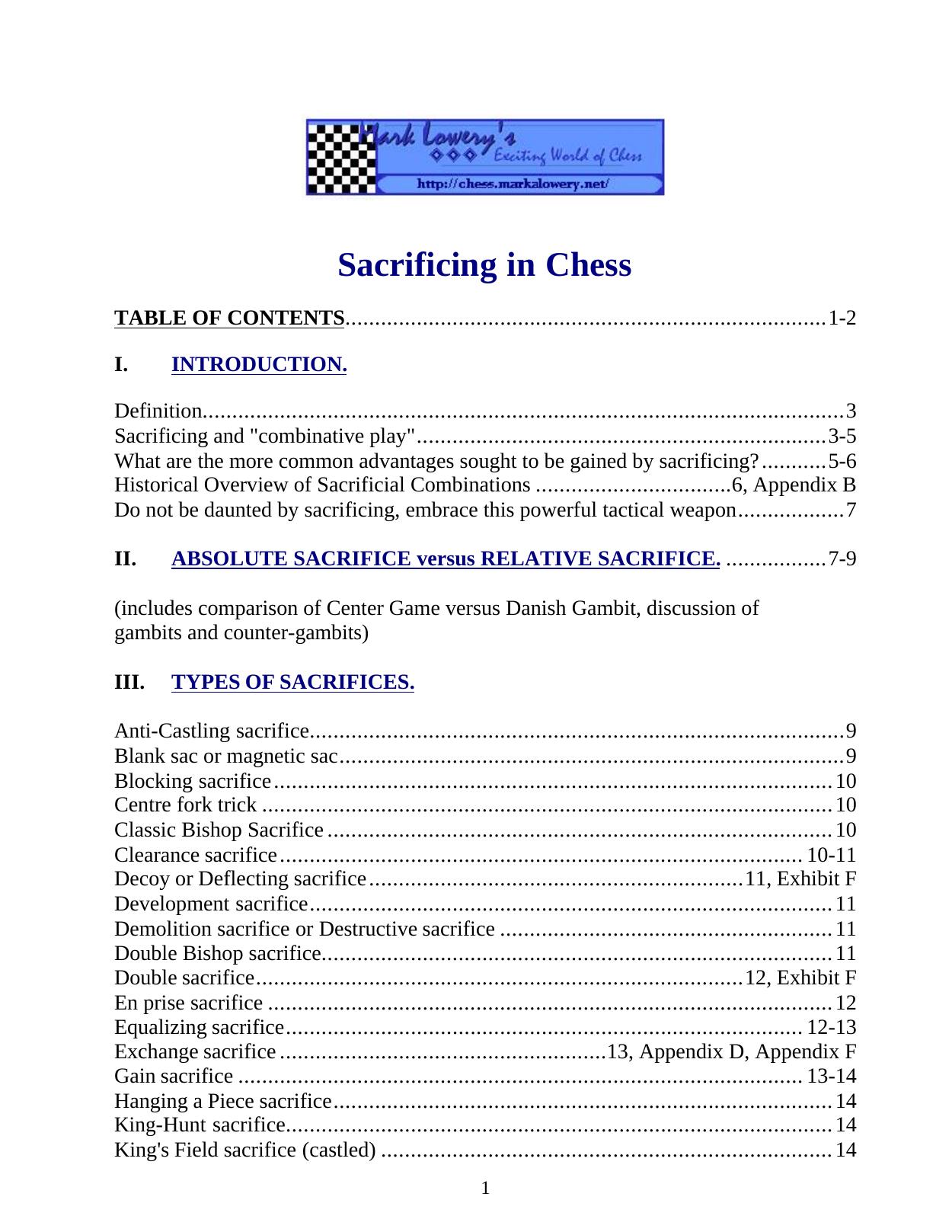 Sacrificing in Chess by Mark A. Lowery