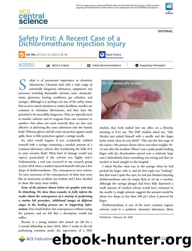 Safety First: A Recent Case of a Dichloromethane Injection Injury by Sébastien Vidal (ORCID: 0000-0001-7812-698X)