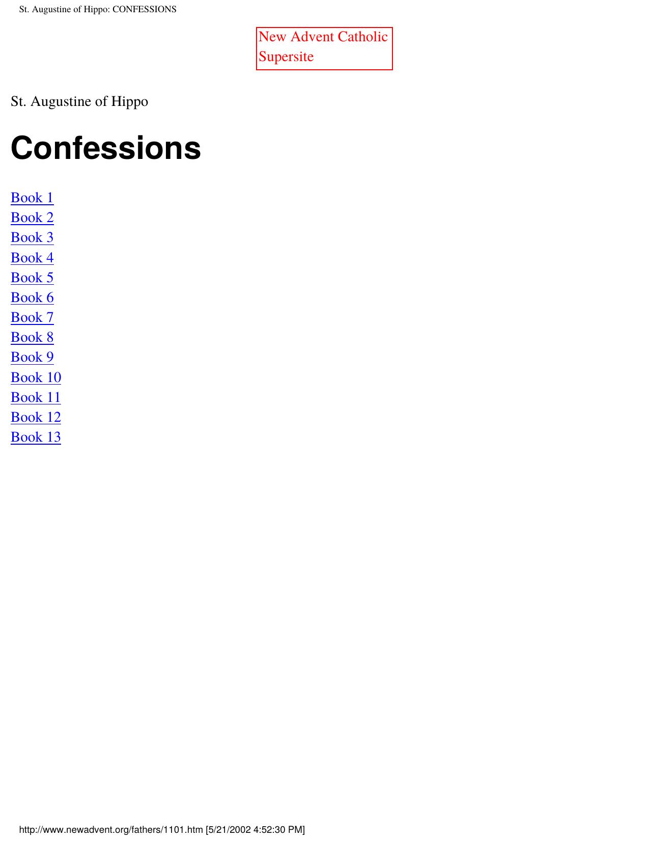 Saint Augustine - Confessions by Confessions