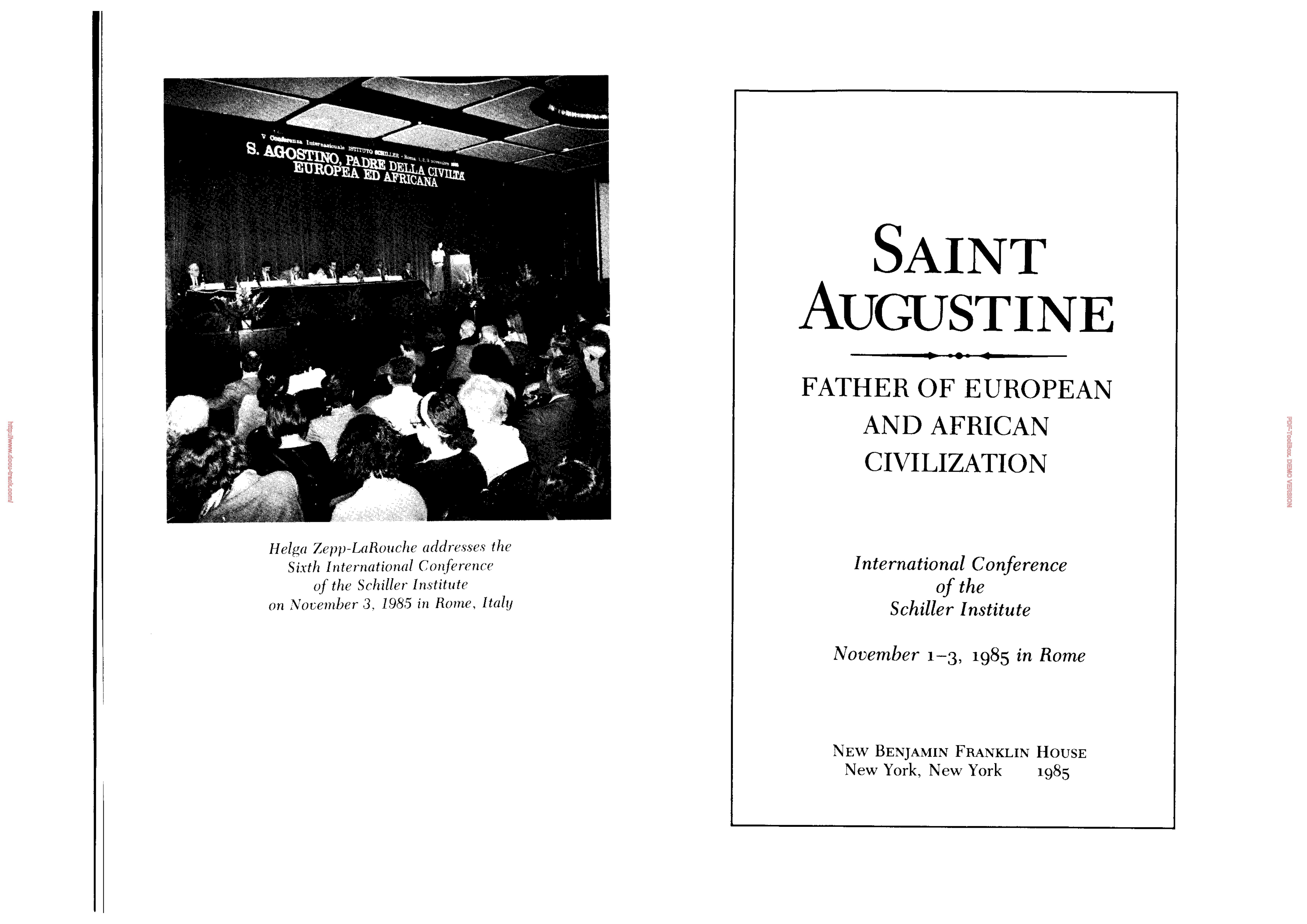 Saint Augustine: Father of European and African Civilization by Saint Augustine