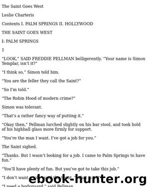 Saint Goes West by Leslie Charteris