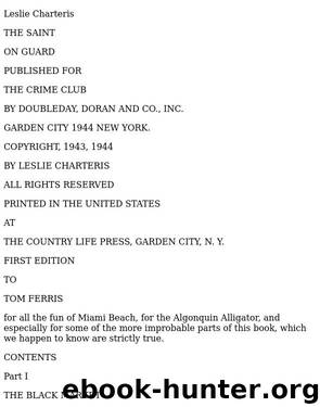 Saint on Guard by Leslie Charteris