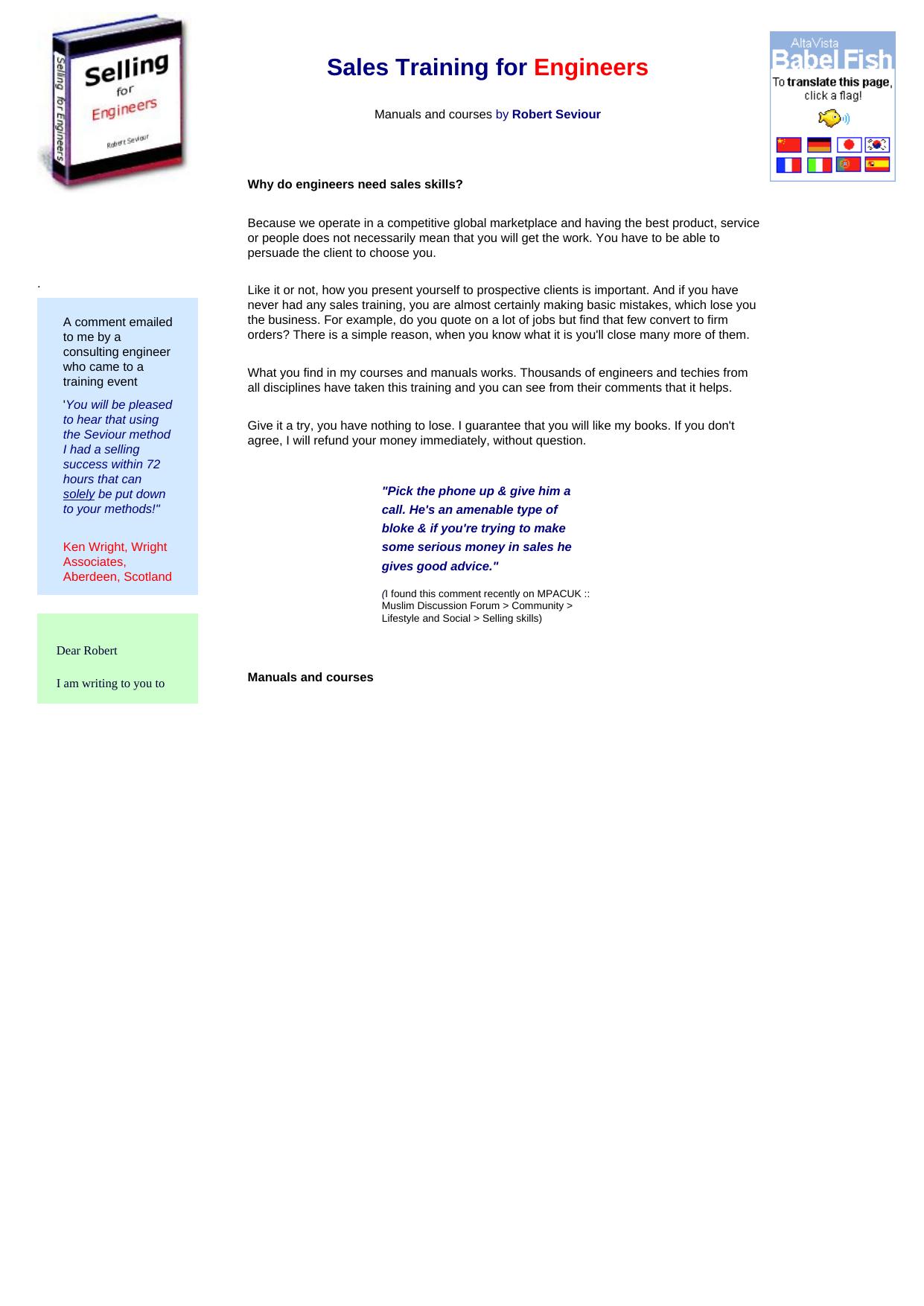 Sales Training For Engineers & Techies. by Best of Kuszter's Collection