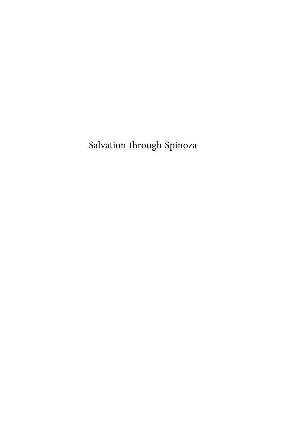 Salvation through Spinoza (Jewish and Christian Perspectives) by Unknow