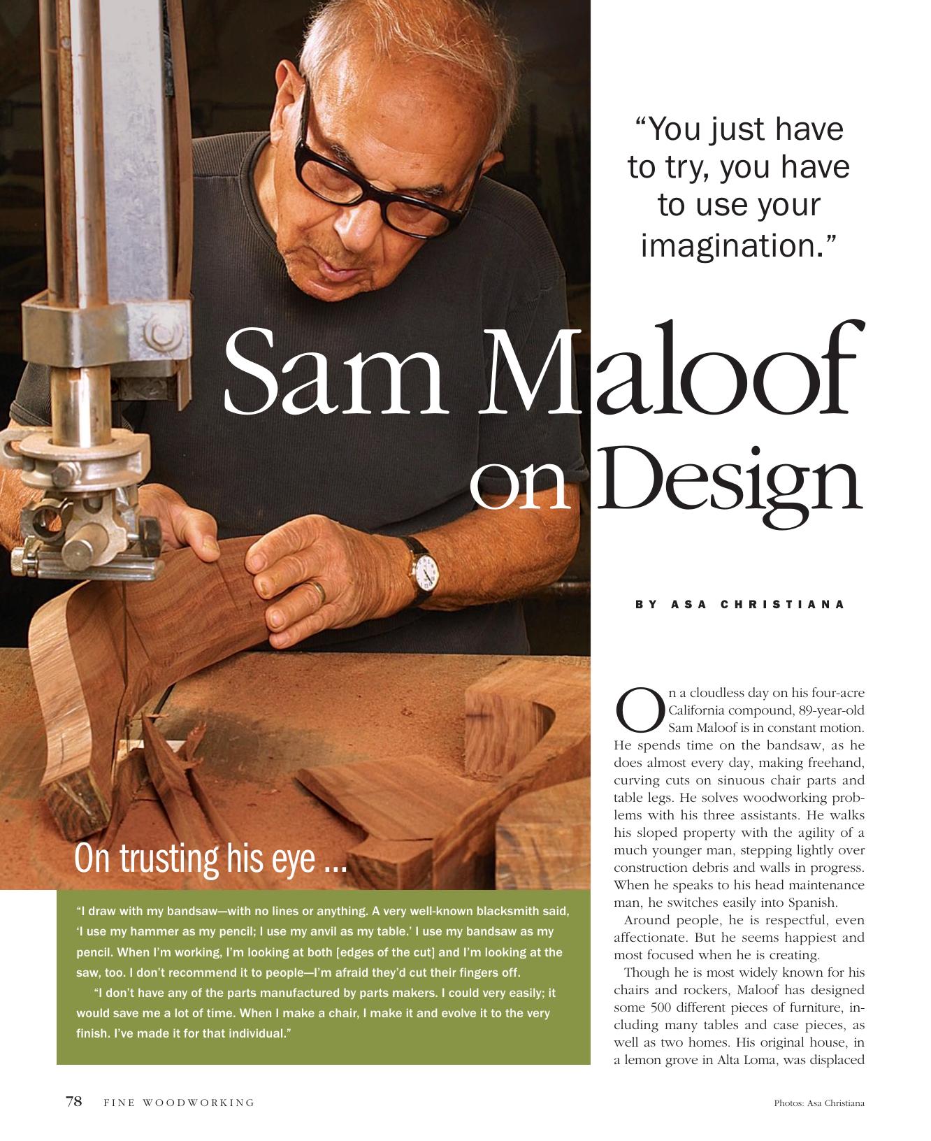 Sam Maloof on Design by Asa Christiana