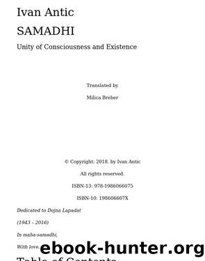 Samadhi: Unity of Consciousness and Existence by Unknown