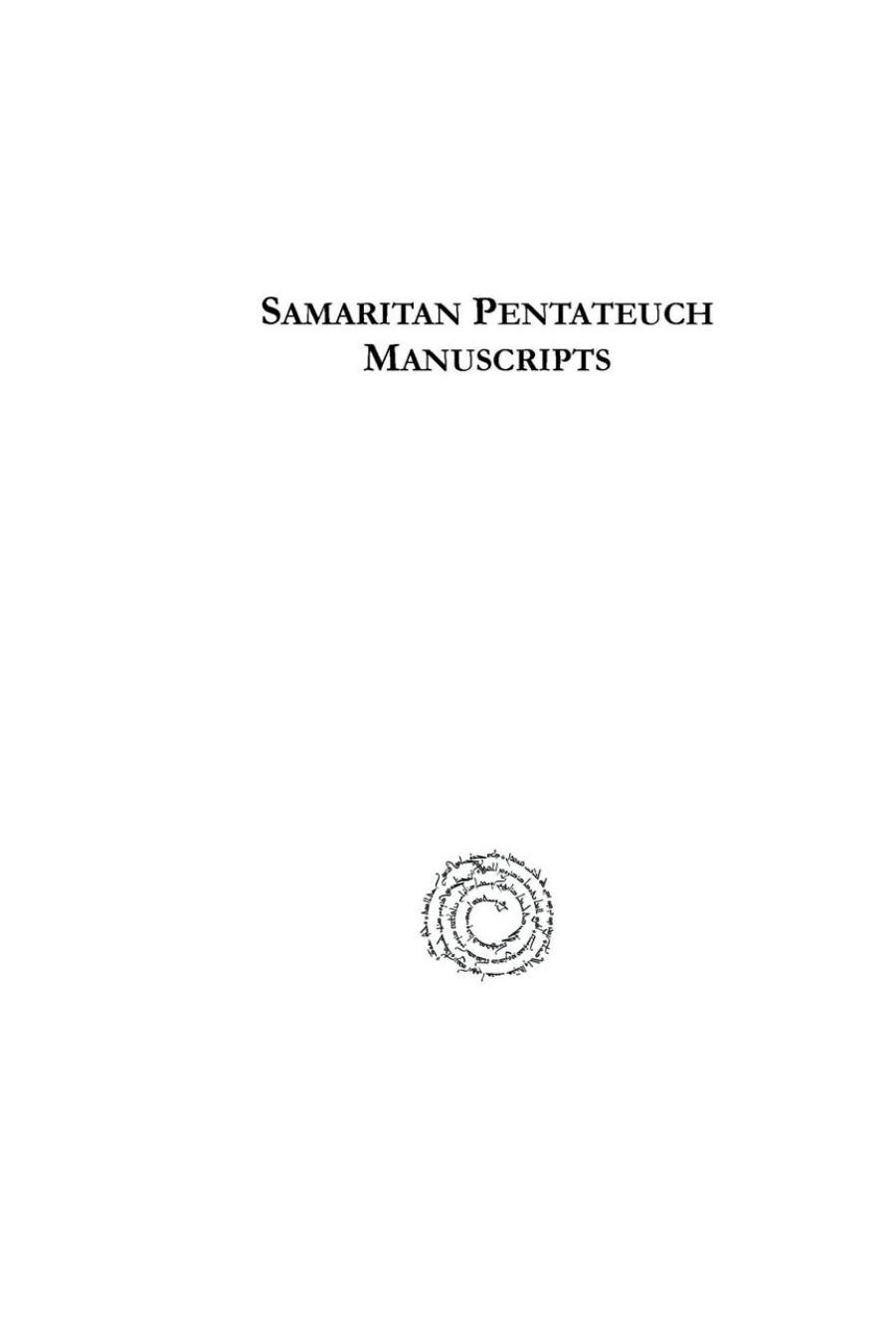 Samaritan Pentateuch Manuscripts by W. (William) Watson