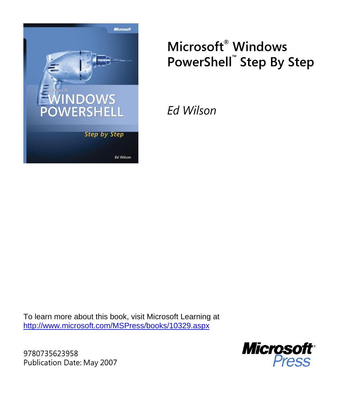 Sample Content from Microsoft Windows PowerShell Step By Step by Ed Wilson