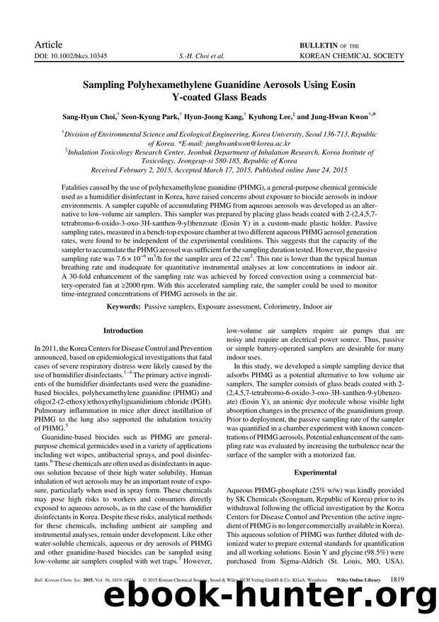 Sampling Polyhexamethylene Guanidine Aerosols Using Eosin Y-coated Glass Beads by Unknown