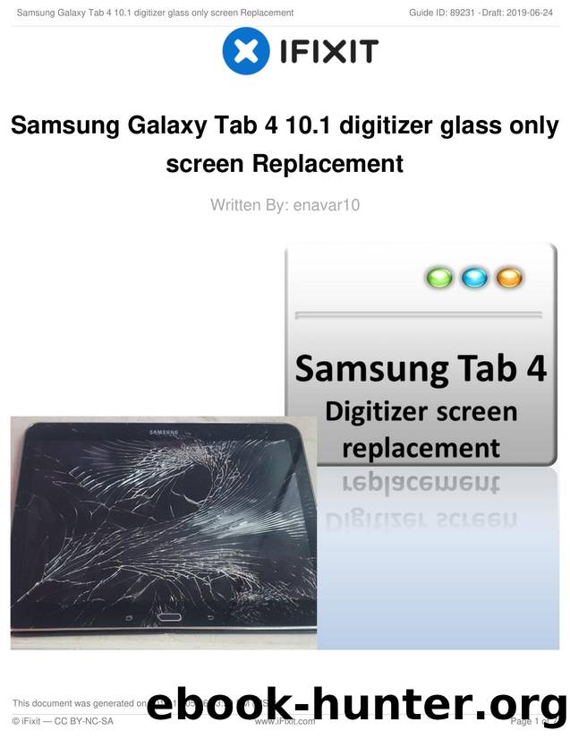 Samsung Galaxy Tab 4 10.1 digitizer glass only screen Replacement by Unknown