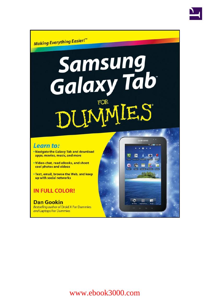 Samsung Galaxy Tab For Dummies by Unknow