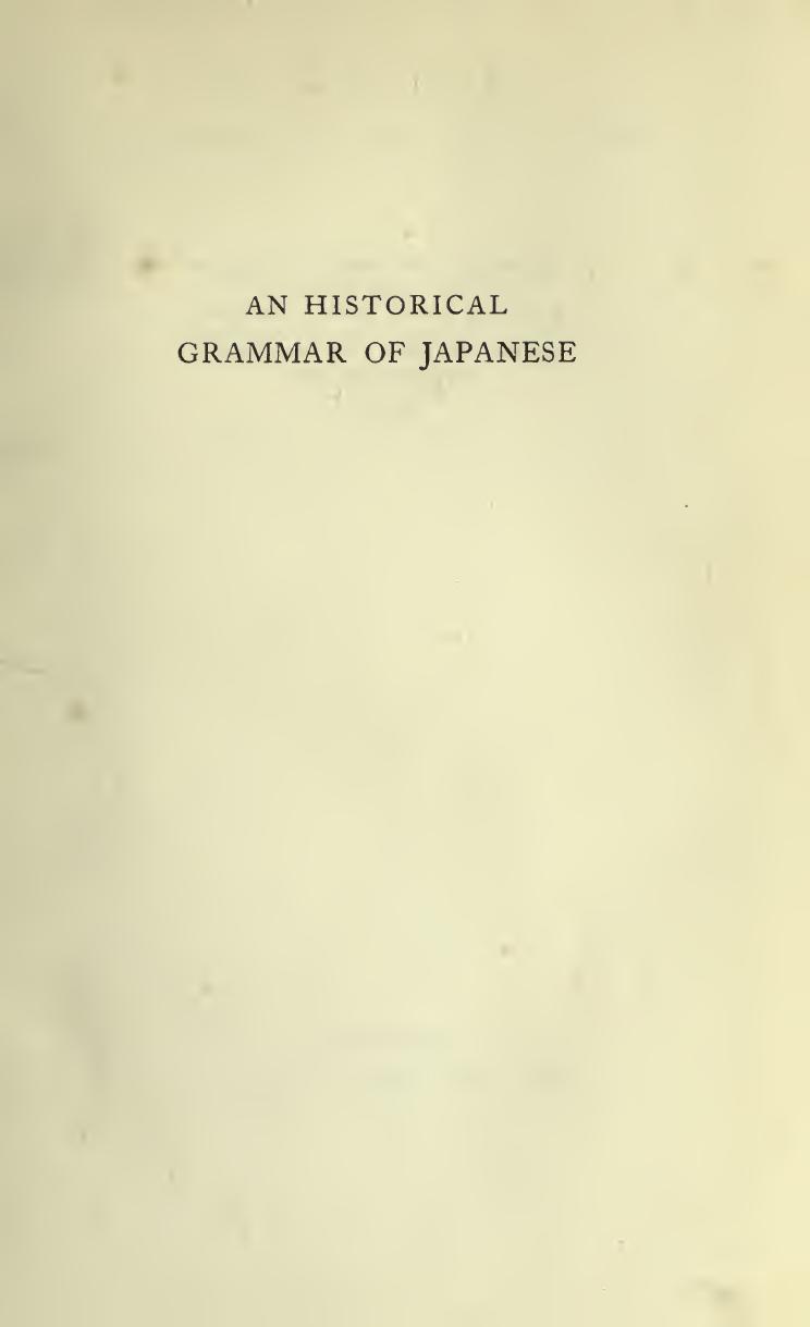 Sansom. An Historical Grammar of Japanese by Unknown