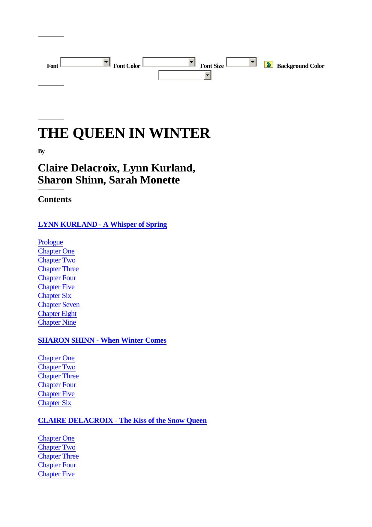 Sarah Monette - The Queen in Winter by Claire Delacroix Lynn Kurland Sharon Shinn