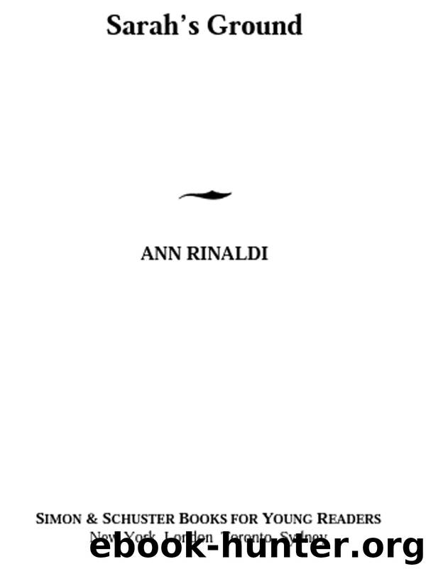 Sarah's Ground (9781439115855) by Rinaldi Ann
